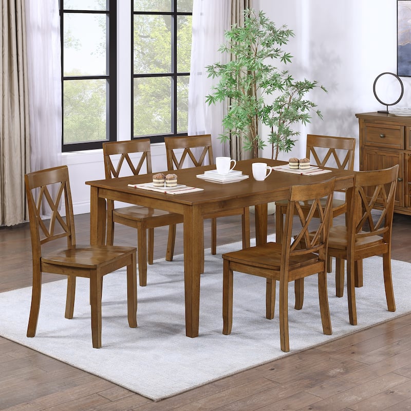 Vintage Cross Back Wood Double X-Back Dining Chairs