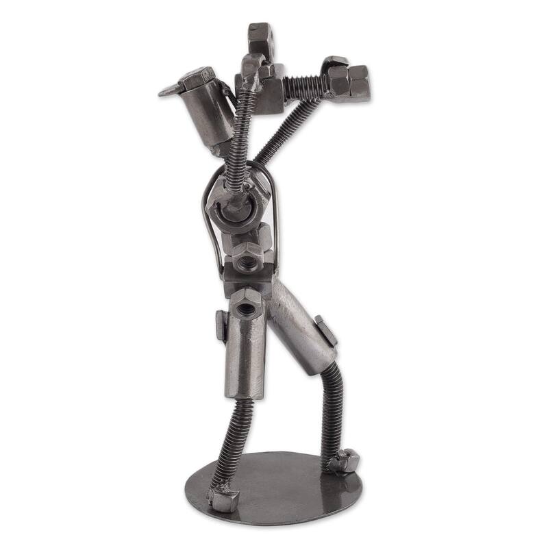 Novica Handmade Say Cheese Auto Part Sculpture