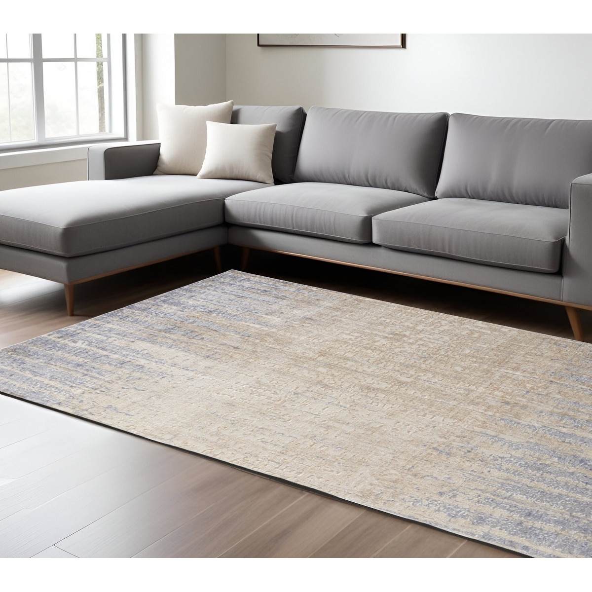 Wuna Power Loomed Distressed Abstract Modern Non Skid Area Rug By HomeRoots - 8' x 10'