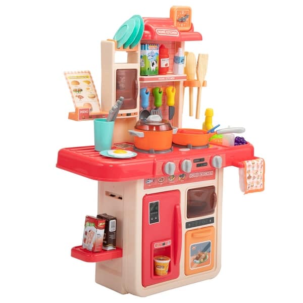 slide 2 of 11, Kids Kitchen Playset Toys - red Kitchens