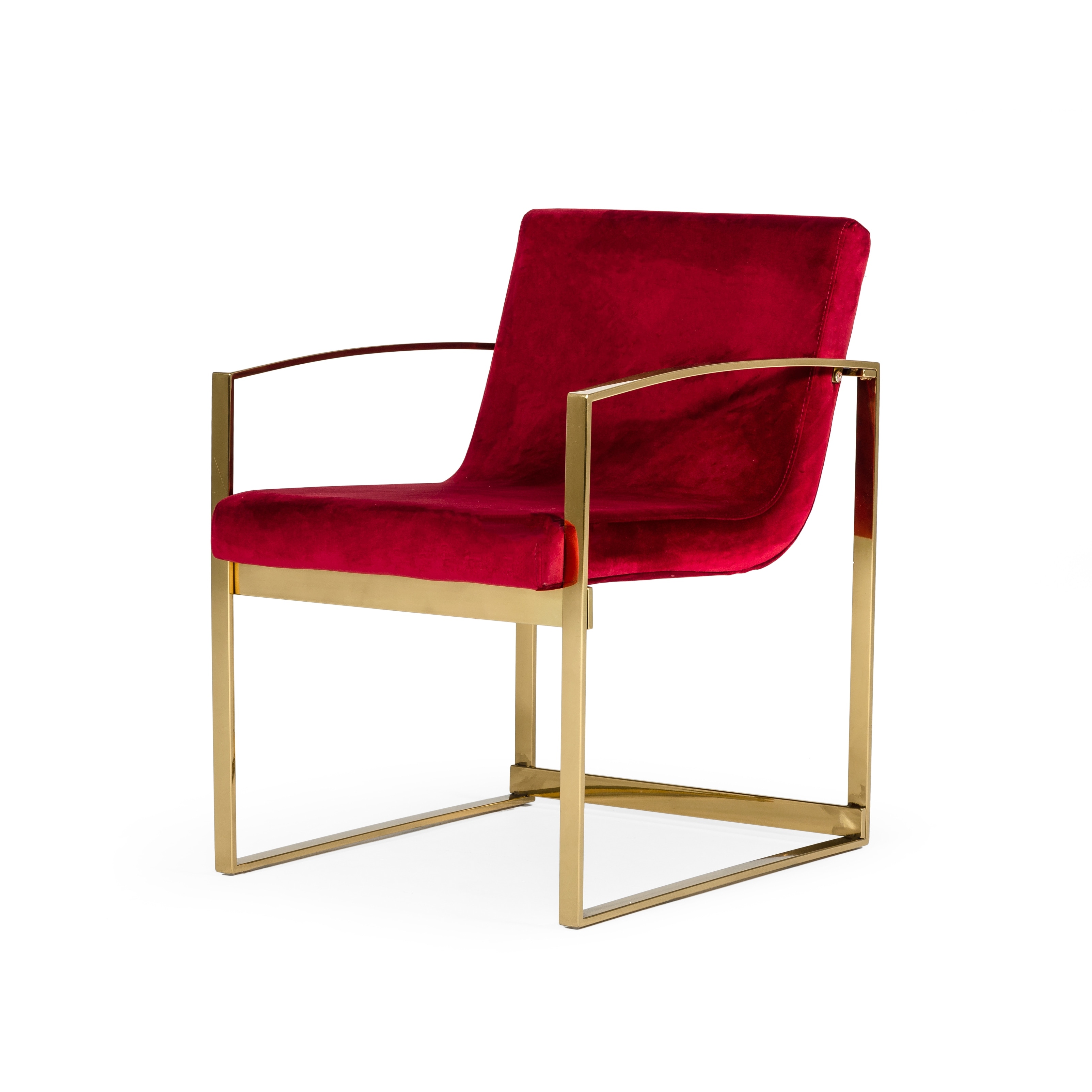 Modrest Defoe Modern Red Velvet Accent Chair Overstock 31316720