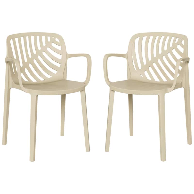 Frond and Form Outdoor Stacking Dining Armchair (Set of 2) - Sand
