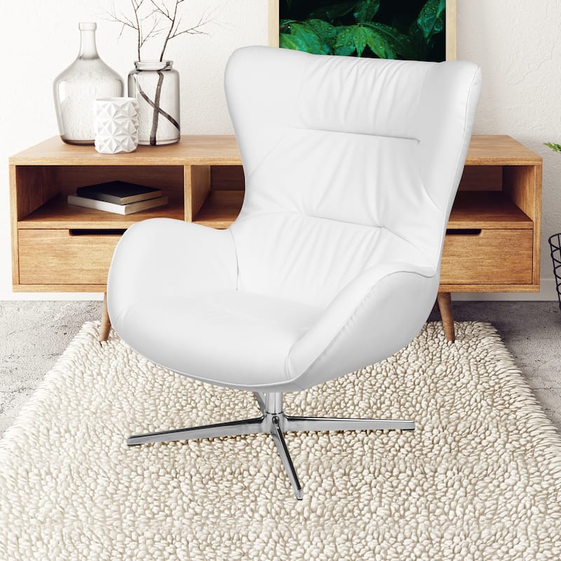 Home and Office Retro Swivel Wing Accent Chair - 35"D x 32.5"W x 40.5"H