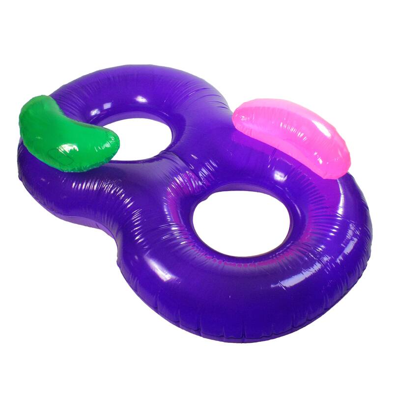 76" Inflatable Purple Side By Side Swimming Pool Lounger Raft