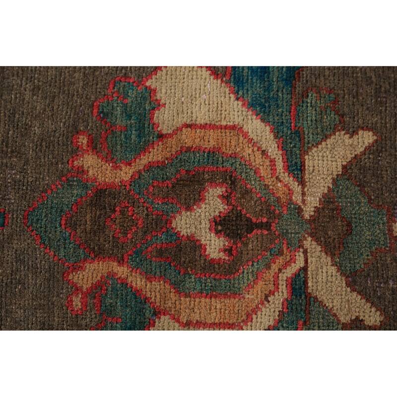 All-Over Brown Floral Gabbeh Persian Area Rug Hand-Knotted Wool Carpet - 5'2"x 9'0"