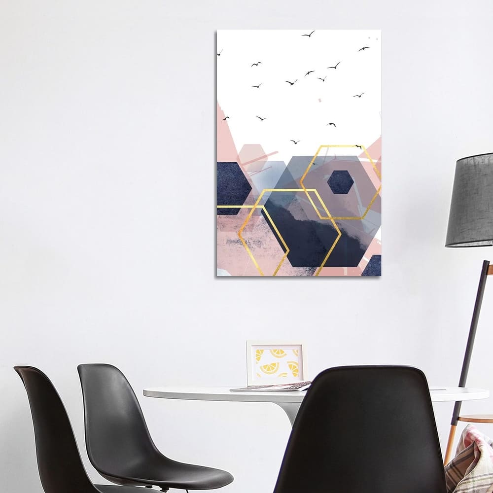iCanvas "Abstract Navy Blush Gold II" by Urban Epiphany Canvas Print