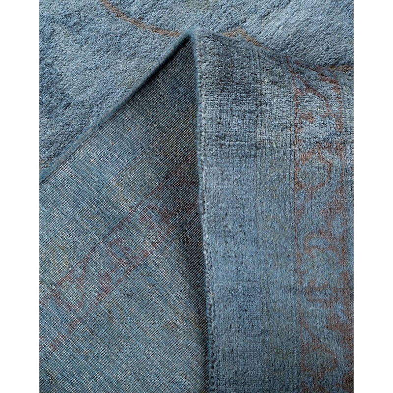 Overton Hand Knotted Wool Vintage Inspired Modern Contemporary Overdyed Gray Area Rug - 9' 2" x 11' 9"