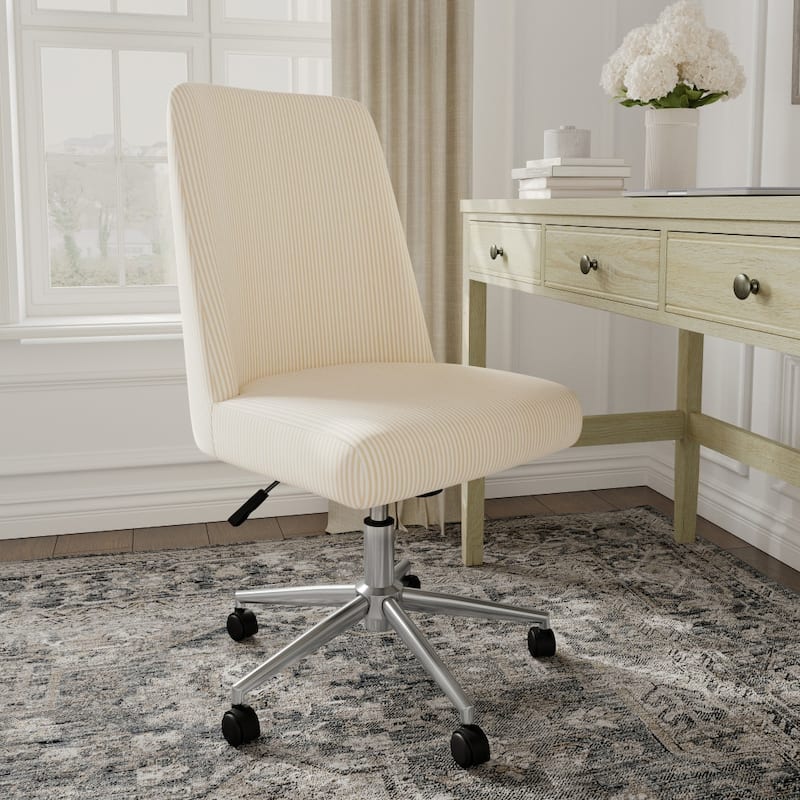 Martha Stewart Upholstered Height Adjustable Swivel Home Office Chair
