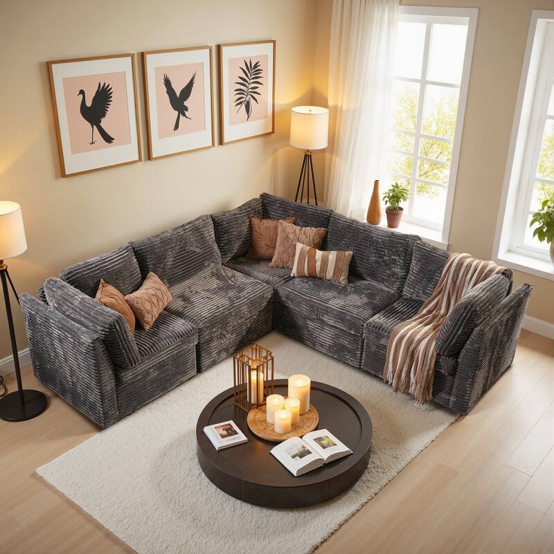 OVIOS Lazy Living L-Shaped Sofa