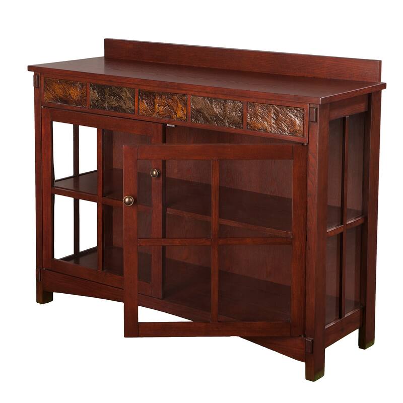SEI Furniture Waverly Mission Faux Slate Buffet Sideboard Display Accent Cabinet
