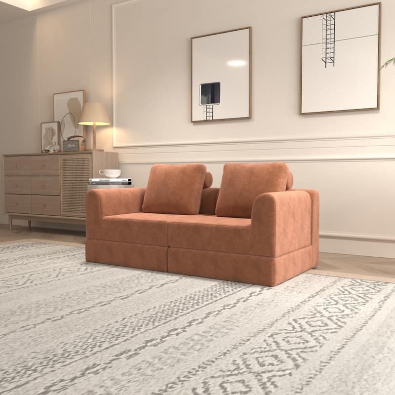 Multi-Functional Convertible Folding Sofa Bed with Memory Foam and Back Support