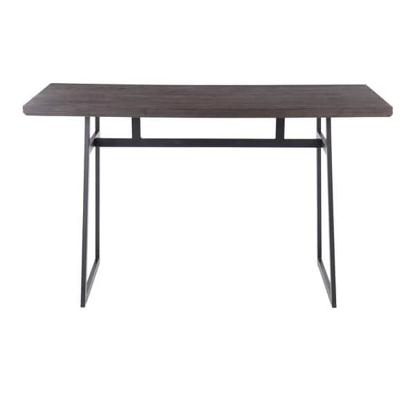 slide 2 of 14, Geo Industrial Metal and Wood Counter Table Black/brown