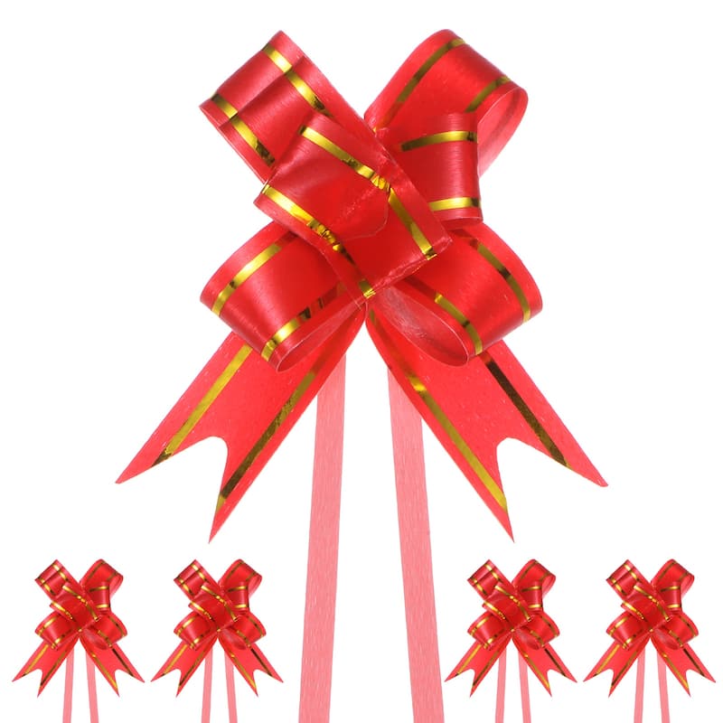 100pcs Ribbon Pull Bows Bows for Wedding Baskets Decorations - Red - 2.56 Inch