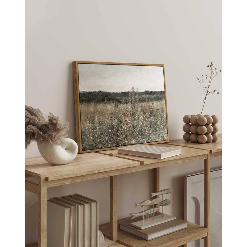 Wildflower Field Vintage Wall Art Canvas Prints