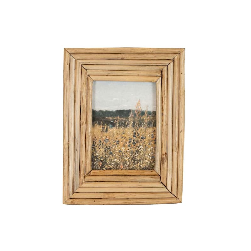 Foreside Home & Garden 4x6 Photo Rattan Pieced Picture Frame