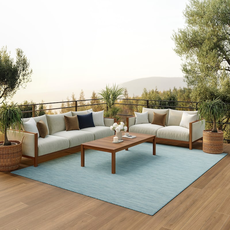 Nourison Positano Casual Modern Indoor/Outdoor Rug - 7' x 10' - Aqua