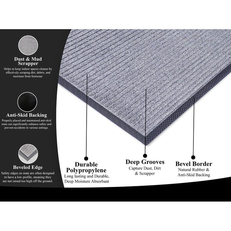 A1HC New Durable and Versatile Polypropylene Rubber Door Mat All Weather Inside Outside Door Mat