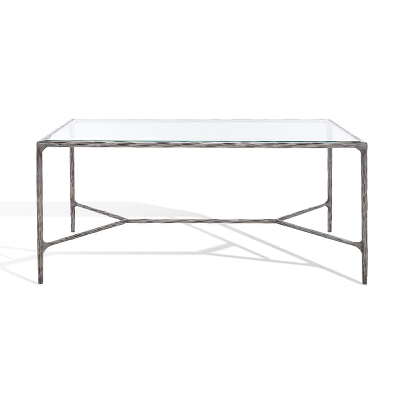 SAFAVIEH Couture Beril Rectangle Metal Coffee Table - 40 In. W x 22 In. D x 18 In. H - 40"W x 22"D x 18"H - Silver/Chrome