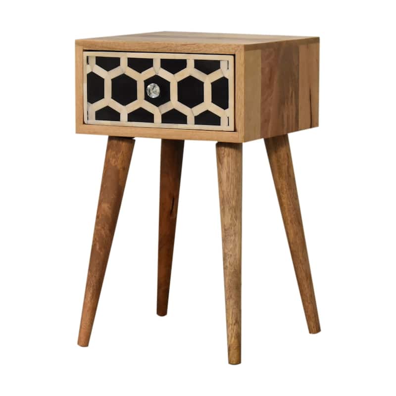 Artisan Furniture Solid Wood Mini Bone Inlay Nightstand