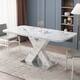 Option White marble veneer + White X-shaped table legs