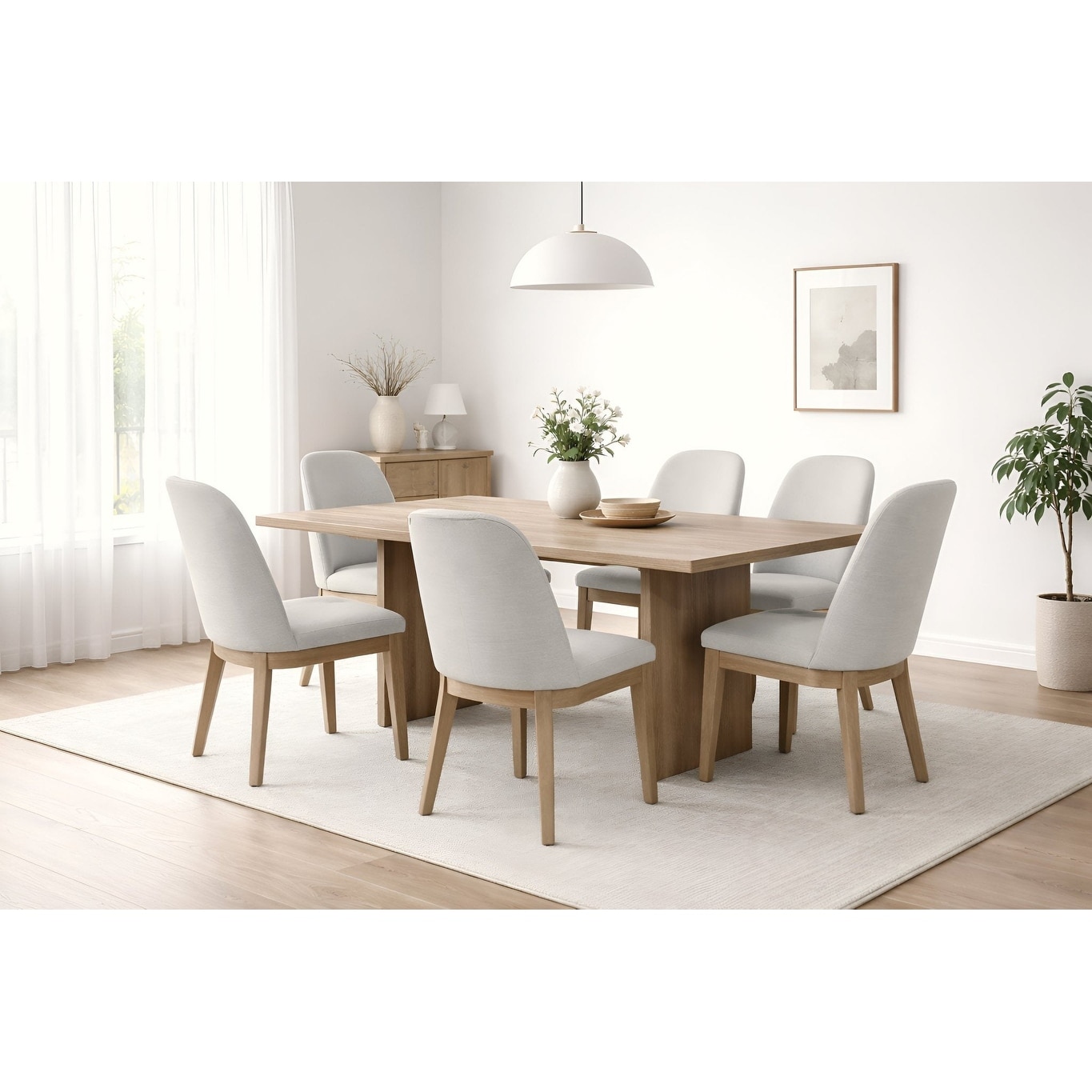 Alpine Furniture Abigail 71"W Rectangular Dining Table in Natural