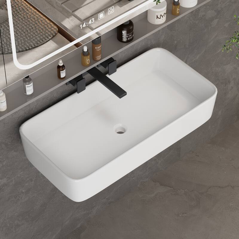 47.2" Stylish & Spacious: Modern Black Bathroom Vanity Set