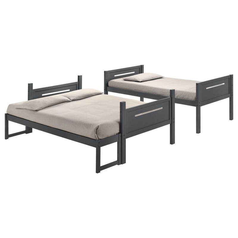 Littleton Transitional Wood Bunk Bed with Slatted Mattress