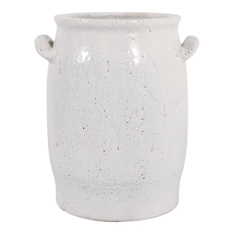 Terracotta Modern Table Vase with Sleek Form Home Decor - 12" White