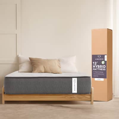 Lincove Hybrid and Memory Foam Mattress - CertiPUR-US Certified, Medium Firm, Pressure Relief, 12 Inch Spring - Made in USA