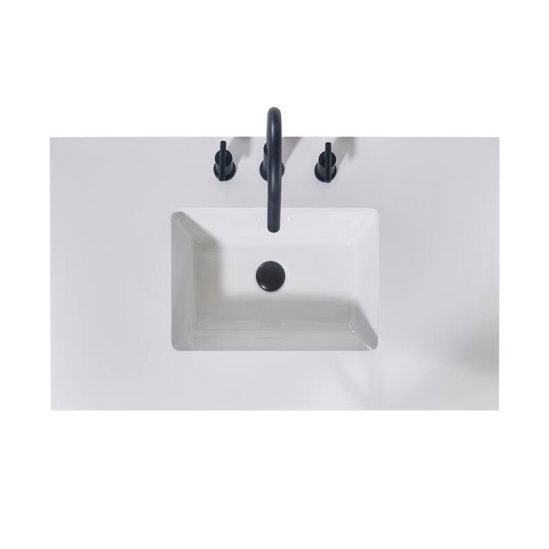 Altair Edolo Bathroom Vanity Countertop in Snow White Apron Finish Without Vanity - 36"