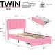 preview thumbnail 33 of 46, VECELO Kids Bed Frame, Plantform Beds with Storage Drawer, Height Adjustable Upholstered Bed, Twin Size Bed Set of 2