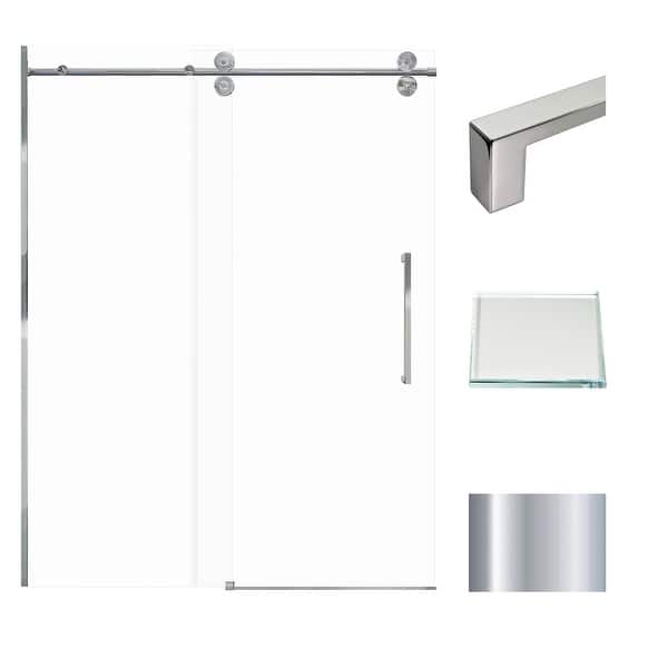 dimension image slide 3 of 4, Transolid TBD608010L-S 80" High x 59" Wide Bypass Frameless Shower