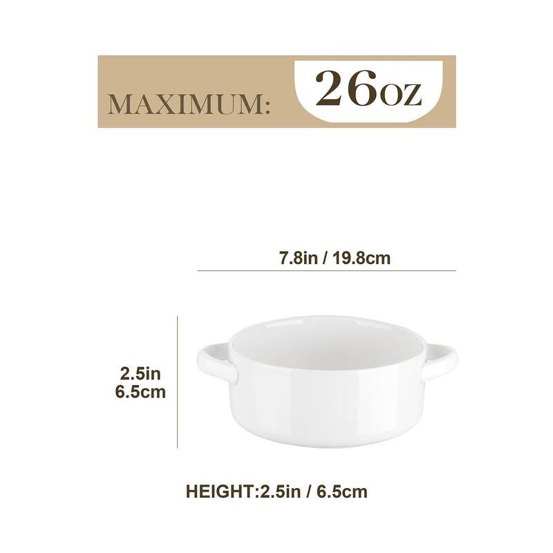MALACASA REG Porcelain 4-Piecee Soup Bowl Set,Service for 4