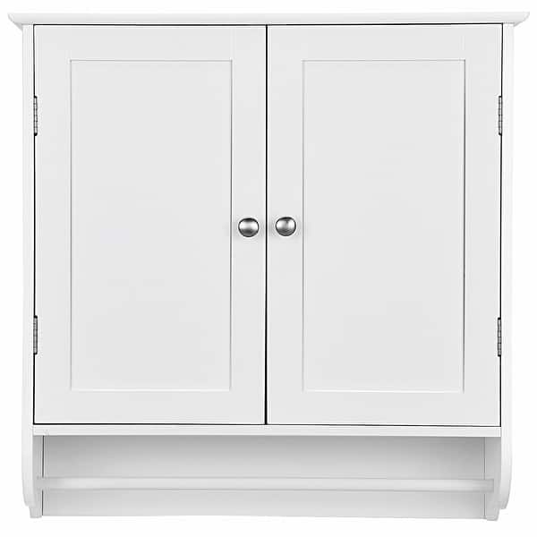 Wall Mounted Bathroom Storage Medicine with Towel BarWhite