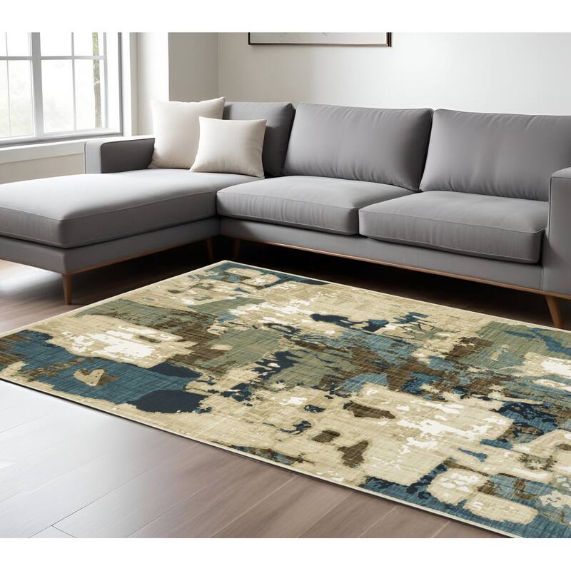 HomeRootsAbstract Modern Rectangle Area Rug - 133.86' X '94.49' X '0.39