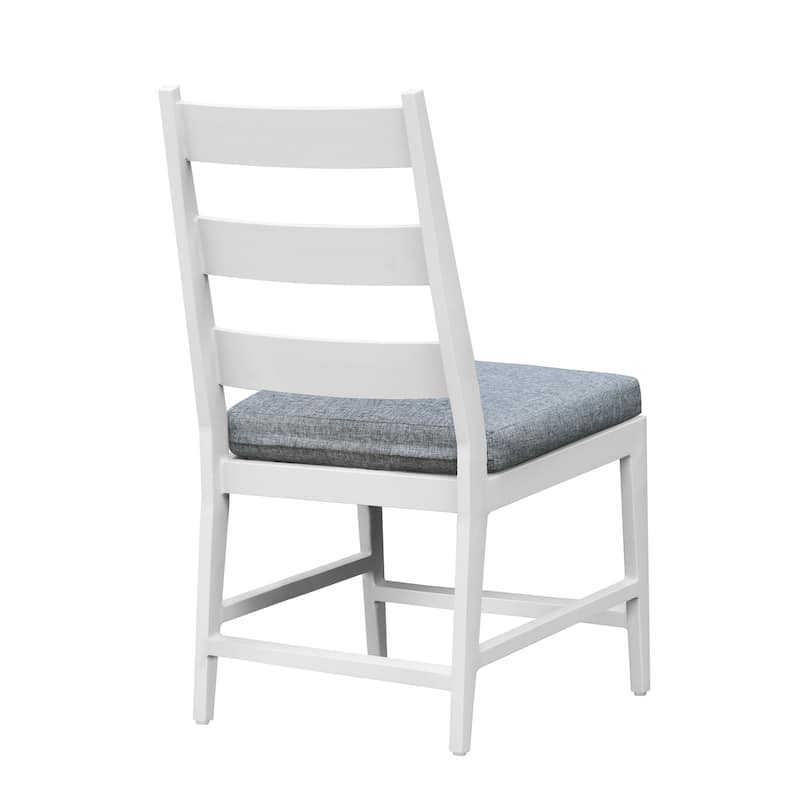 Nash Outdoor Aluminum Ladder Back Bar Stool, Buff (Set of 2)
