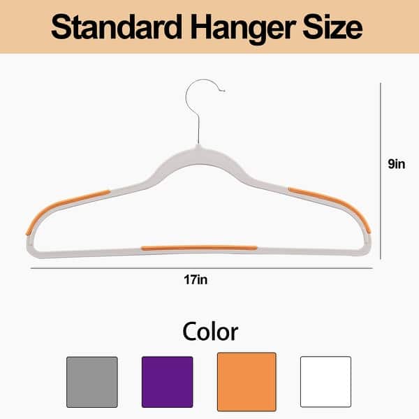 dimension image slide 1 of 4, Clothes Hangers Plastic Coat Hangers Non-Slip Space-Saving Swivel Hook