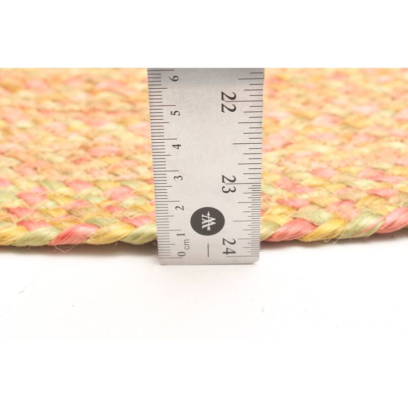 ECARPETGALLERY Braided Weave Palas Denizli Tan Jute Rug - 3'2 x 3'2