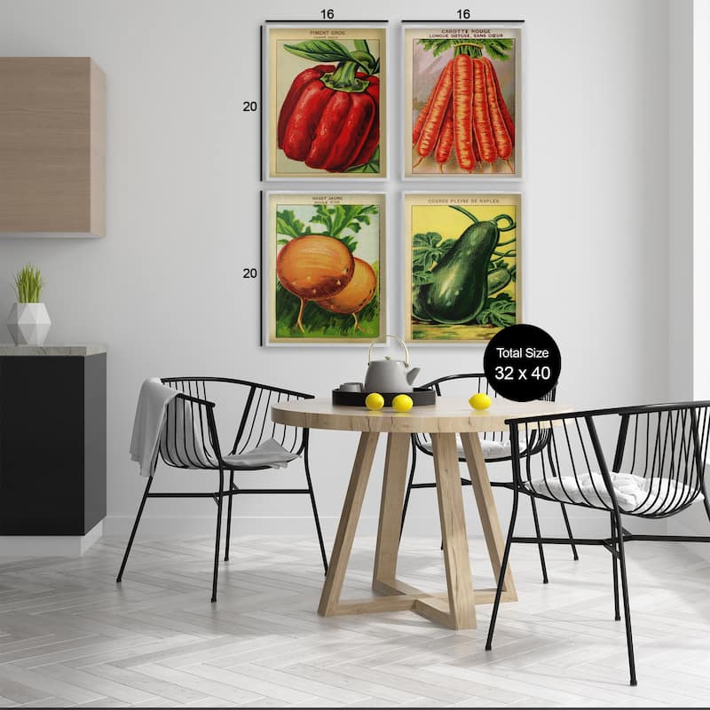 Stupell Rustic Garden Vegetables Framed Giclee Art Design By Lil' Rue (Set of 4)