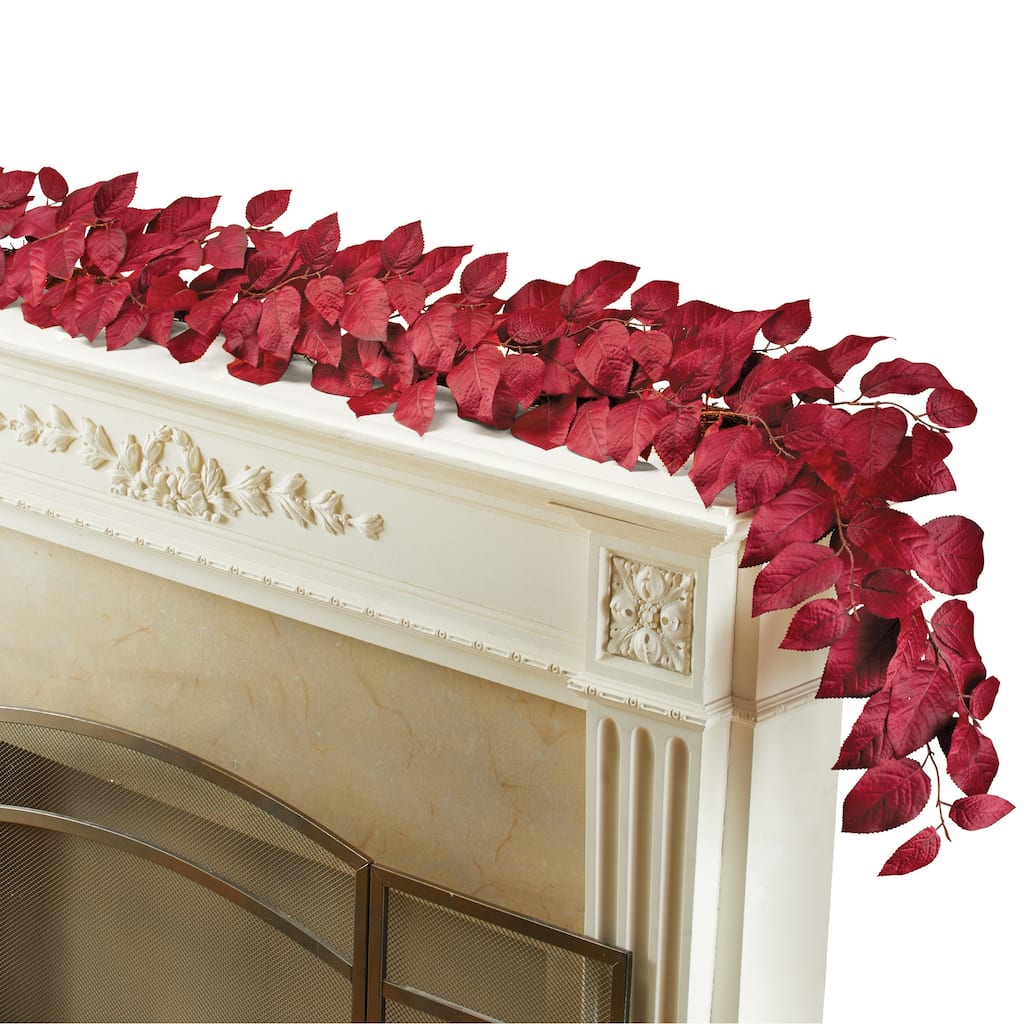 6-Foot Long Burgundy Leaves Fall Garland - 72 x 3 x 8