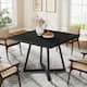 Small Dining Table for 4, 31.5 Inches Industrial Dinner Table with Metal Base - Square - Black