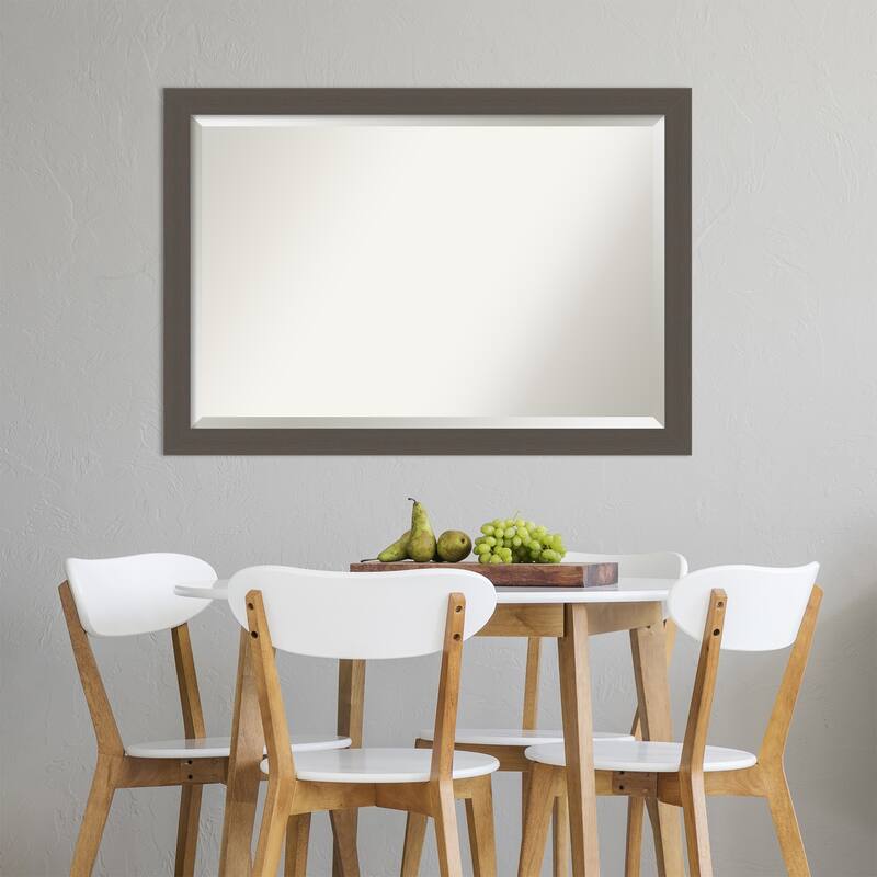 Beveled Wall Mirror - Brushed Nickel Frame