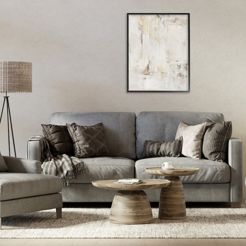 Stupell Natural Muted Abstract Framed Giclee Art Design By Victoria Barnes