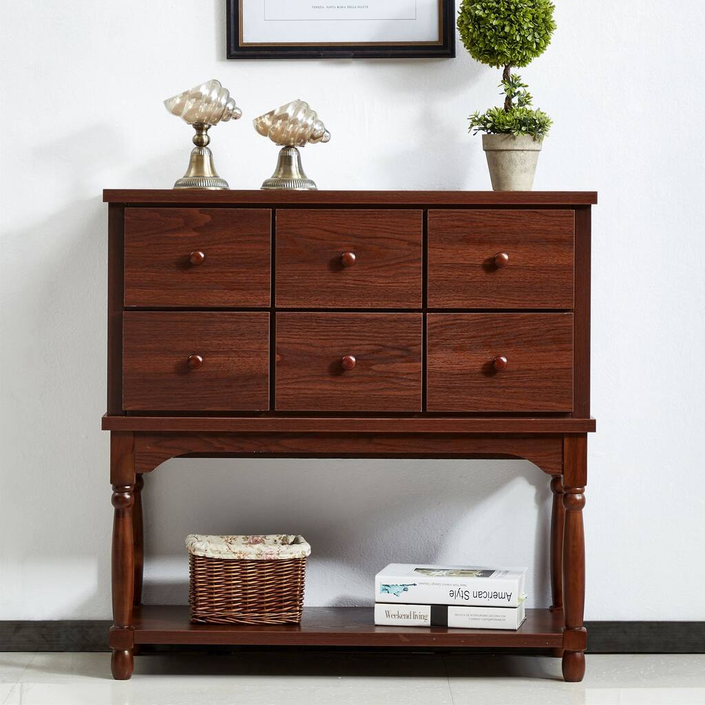 Mid-Century Wood Buffet Storage Sideboard TV Console, 77" x 14" x 36"