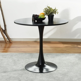 Dining Table with Round Top and Pedestal Base in bLack color - Bed Bath ...