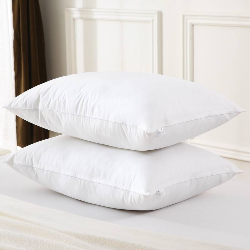 Royal Velvet White Goose Feather Down Blend Pillow, Set of 2