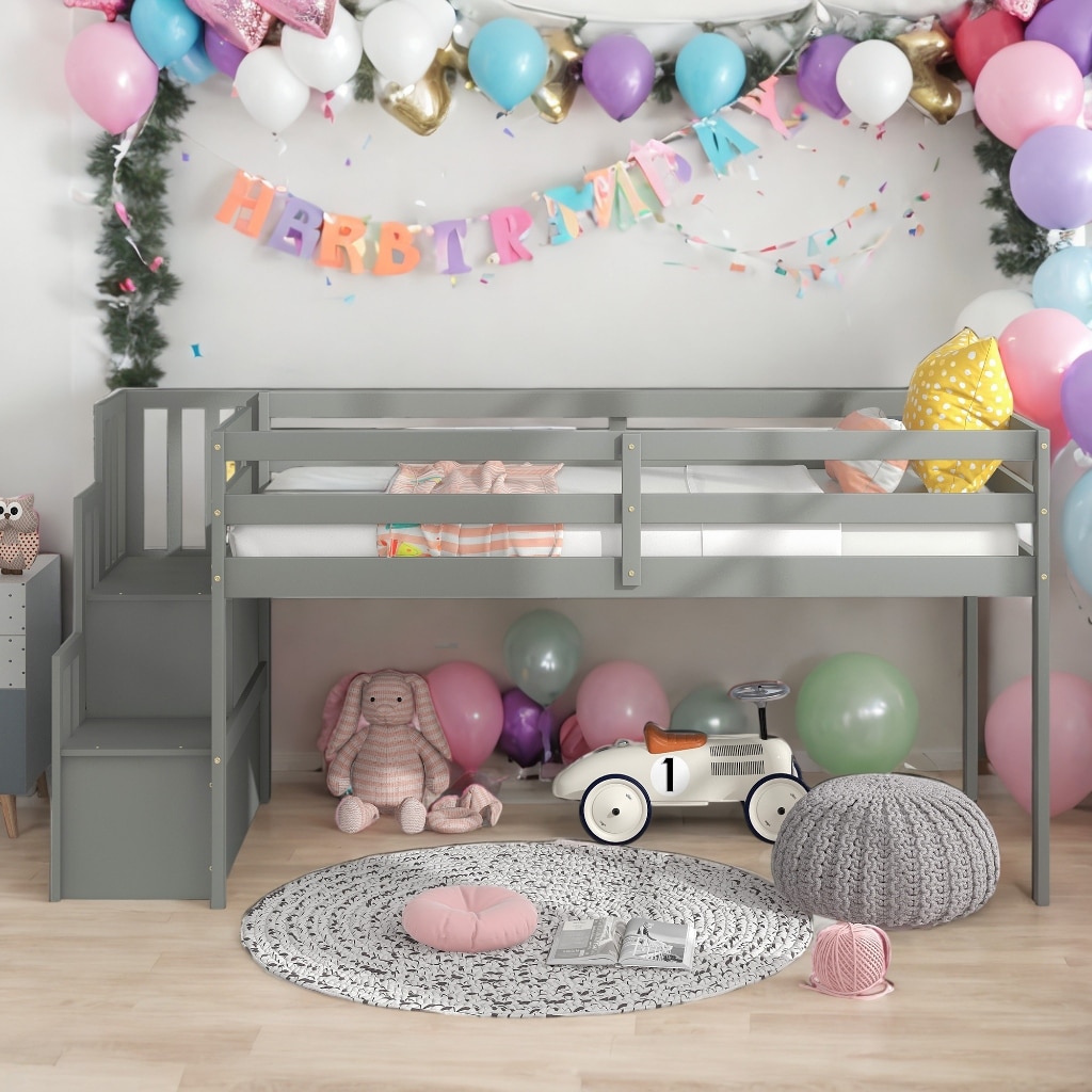 Multicolor Kids Loft Bed Loft Bed With Staircase Bed Bath Beyond