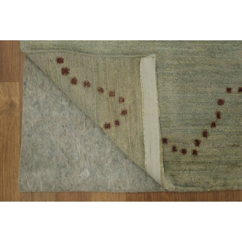 Hand Knotted Oriental 100% Wool Carpet Tribal Modern Navy Blue & Blues Gabbeh (kashkoli) Area Rug - 2' 11'' X 2' 2''