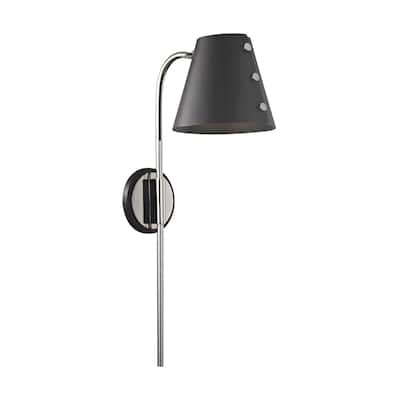 Mitzi by Hudson Valley Meta LED Polished Nickel Wall Sconce with Black Accents