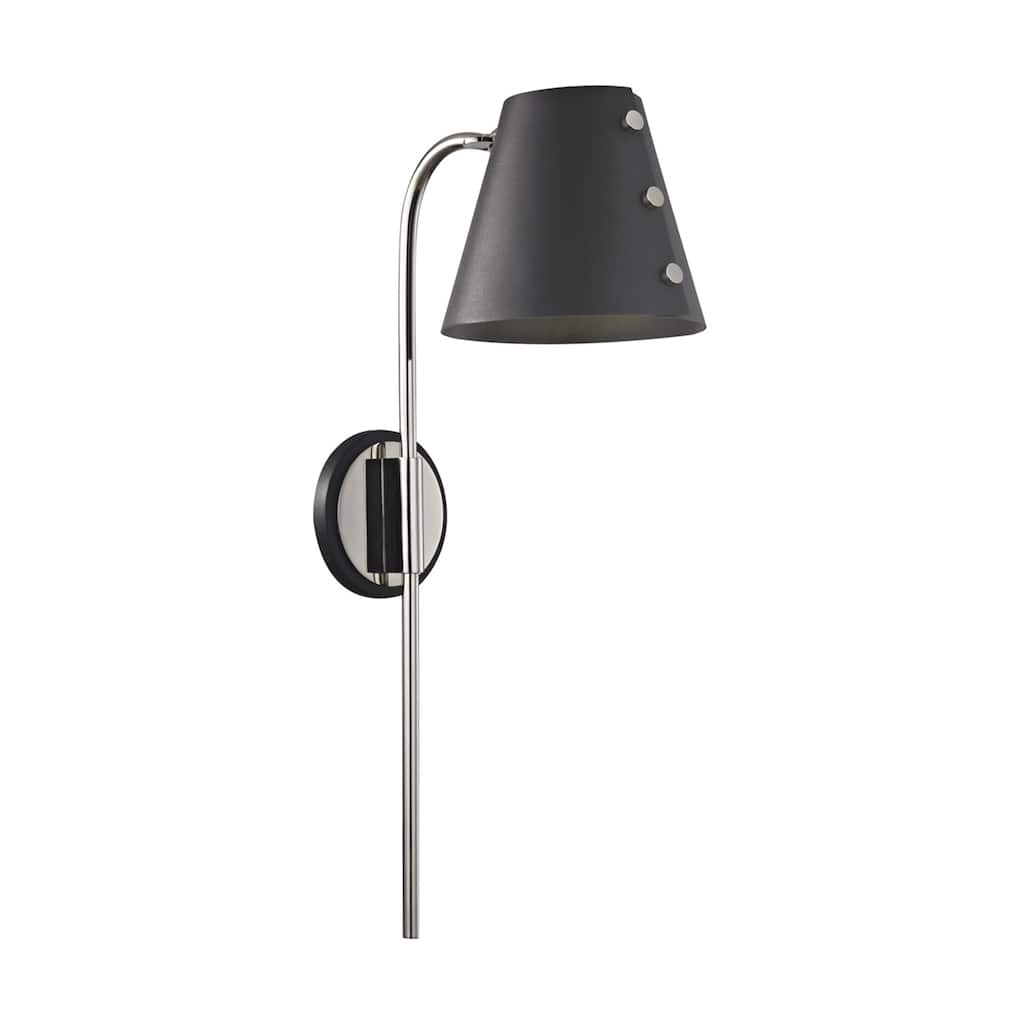 Mitzi by Hudson Valley Meta LED Polished Nickel Wall Sconce with Black Accents